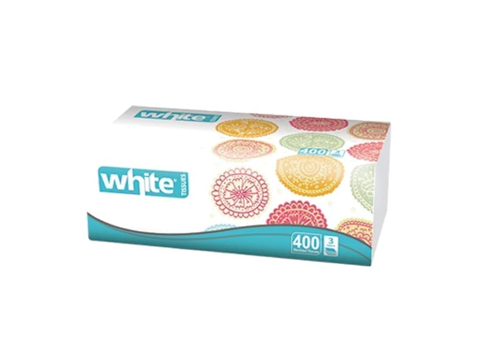 White Facial Tissue 400 Sheets