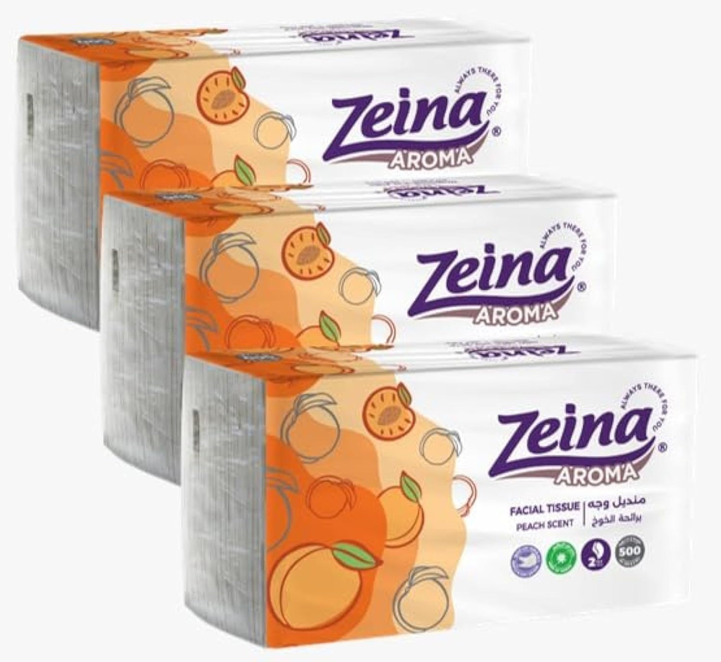 Zeina Facial Tissues 3 Packs Of 500 Sheets