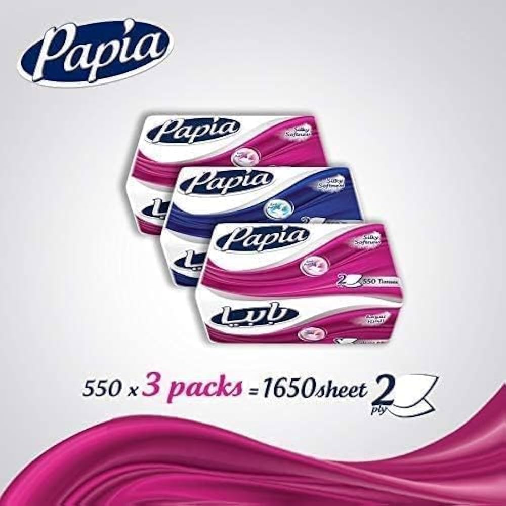 Papia 3Pack Facial Tissues 3Ply, 3550 Sheets