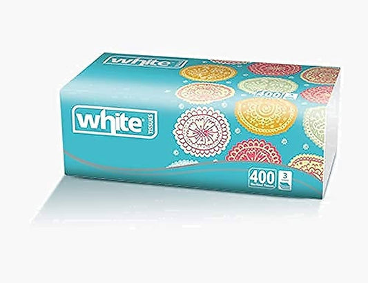 White Facial Tissue  400 Sheets