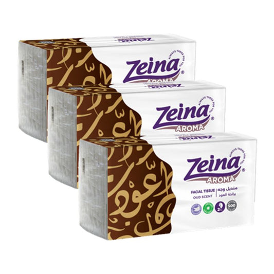 Zeina Facial Tissues  3 Packs Of 500 Sheets