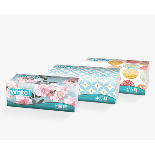 White Facial Tissue  400 Sheets